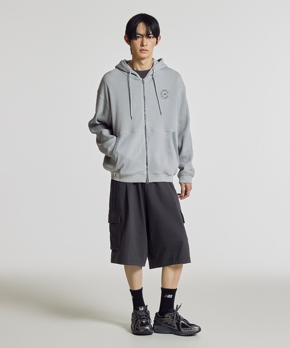 뉴발란스(NEW BALANCE) NBMDG21323 / UNI 740 Shifted 와플 후드집업 (GRAY)