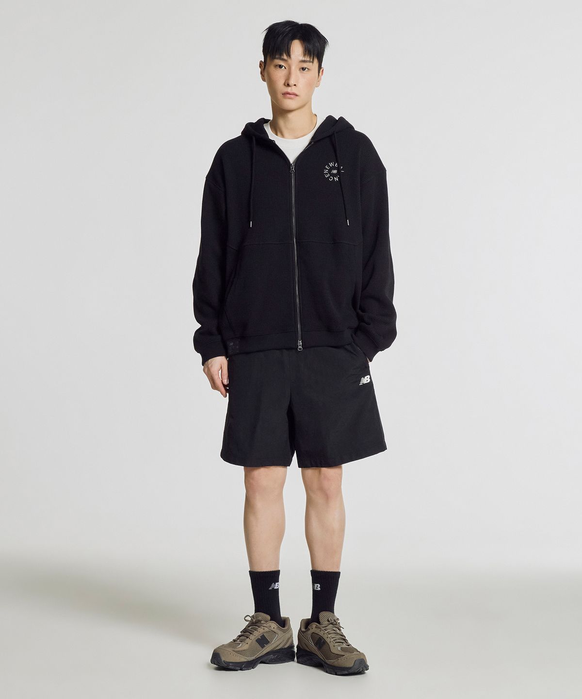 뉴발란스(NEW BALANCE) NBMDG21323 / UNI 740 Shifted 와플 후드집업 (BLACK)