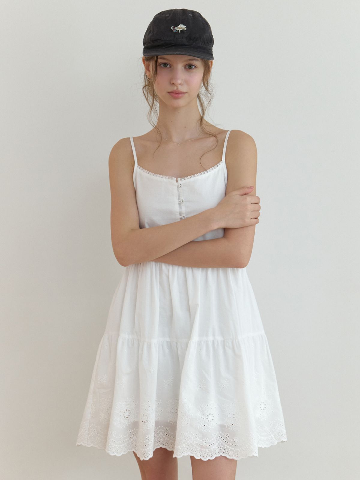 리엘(RE L) [2nd] Alov lace mini dress (white)