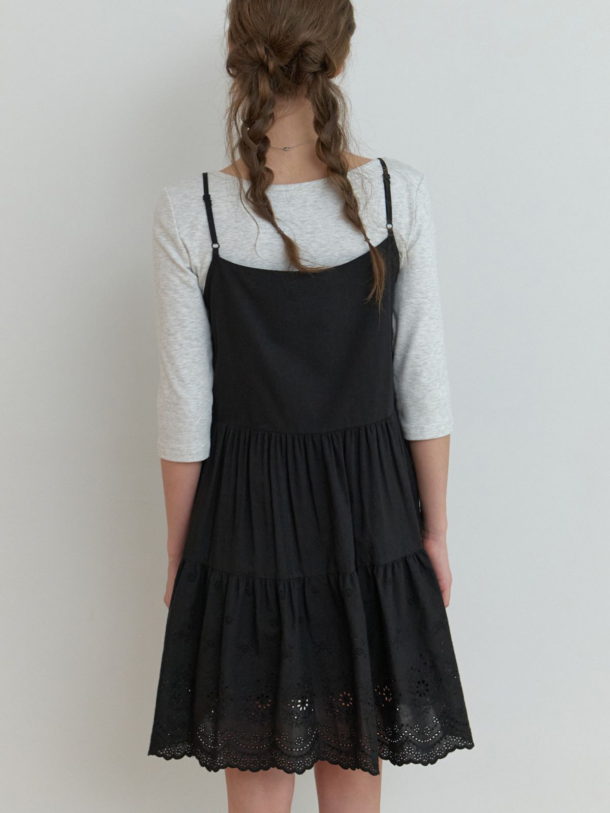 리엘(RE L) Alov lace mini dress (black)