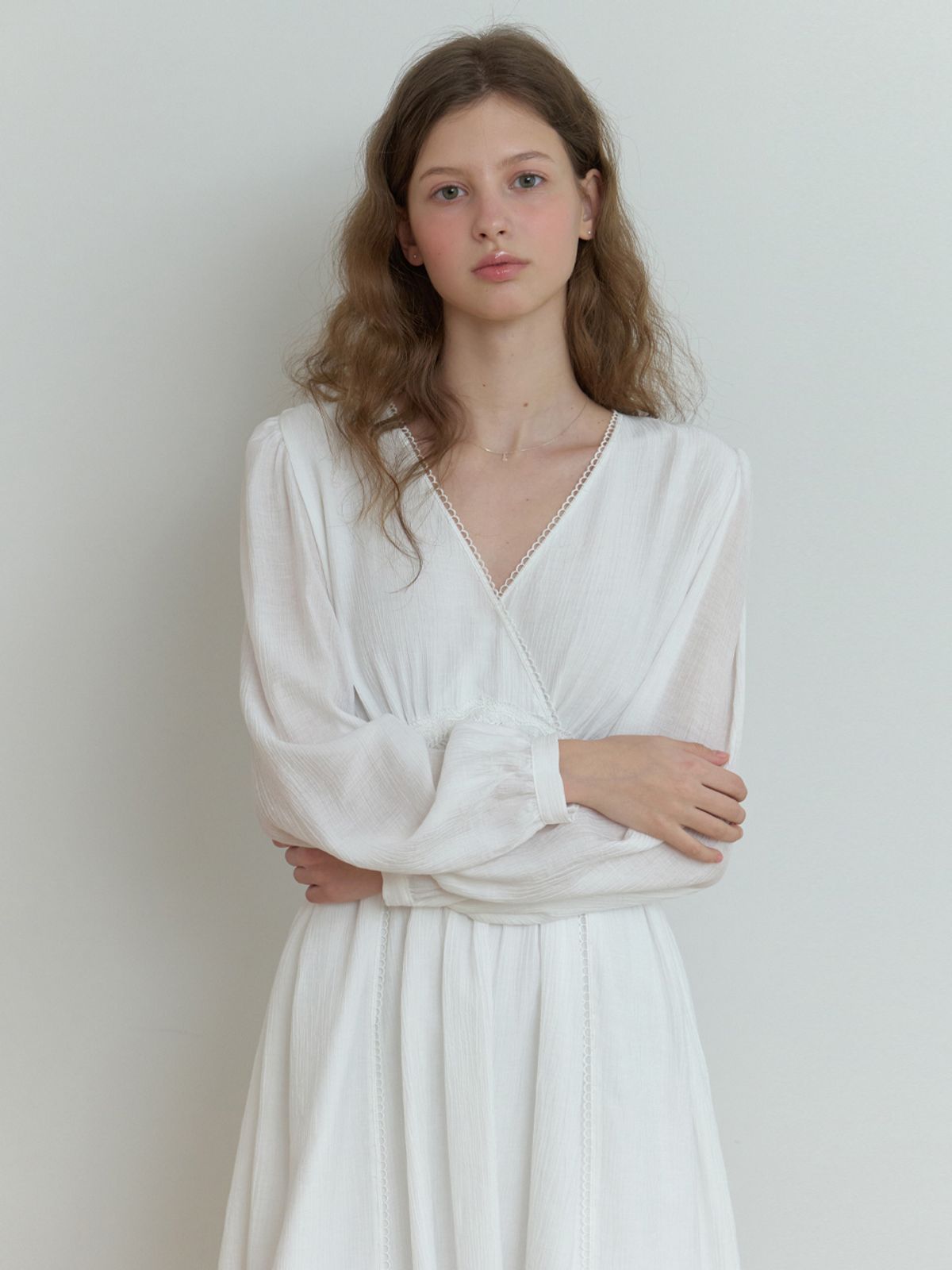 리엘(RE L) Vin-rouge shirring dress (white)