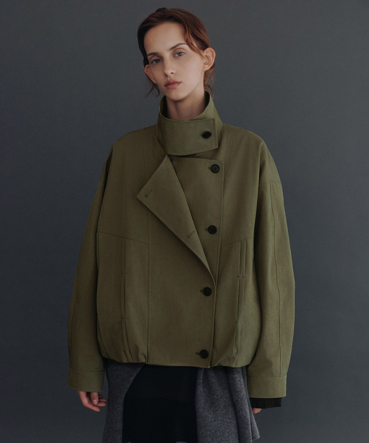 루에브르(LOEUVRE) Double Placket High-neck Blouson Jacket SW6AM610_2color