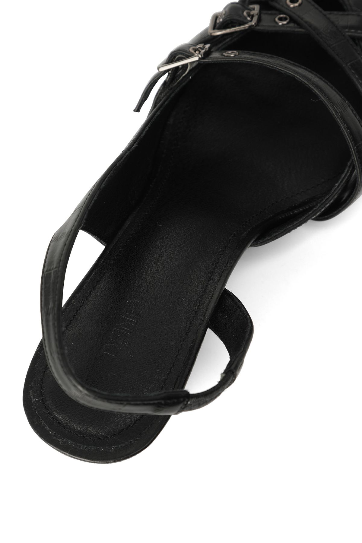 다이닛(DEINET) BUCKLE STRAP SLINGBACKS IN BLACK