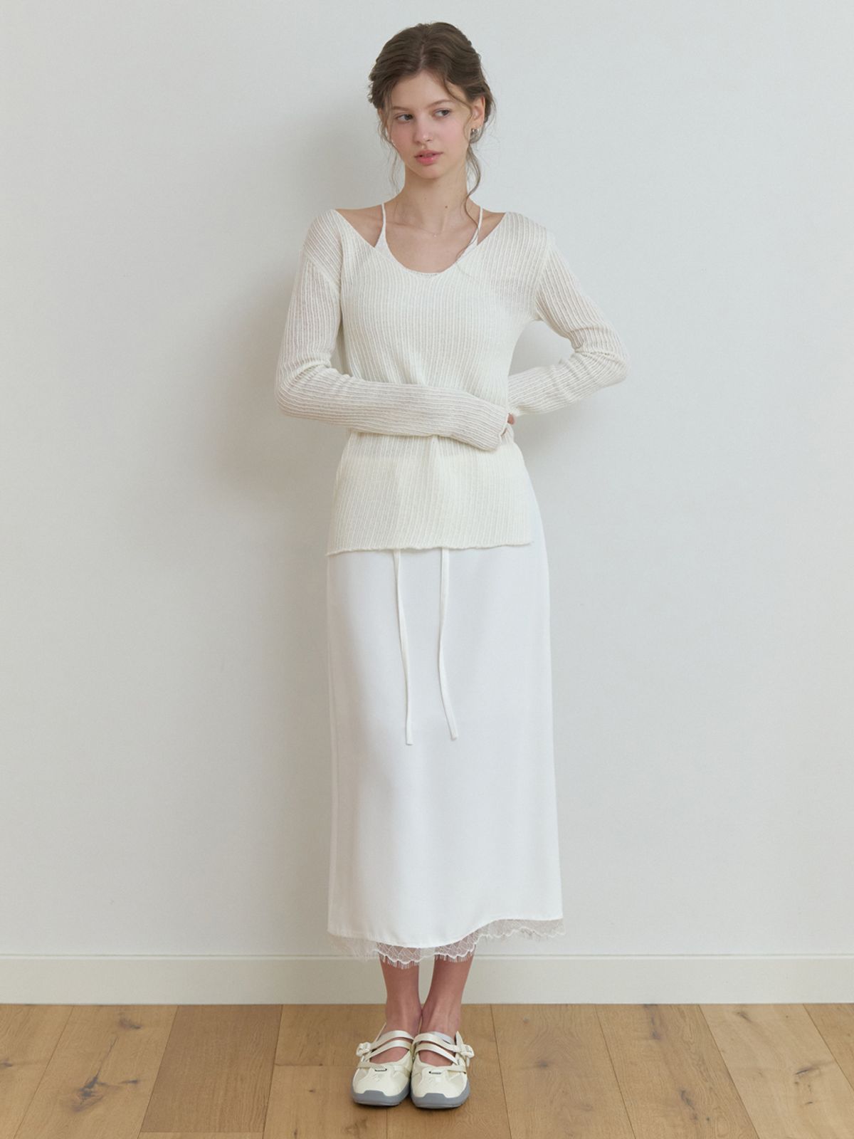 리엘(RE L) [4th] Oly lace H skirt (white)