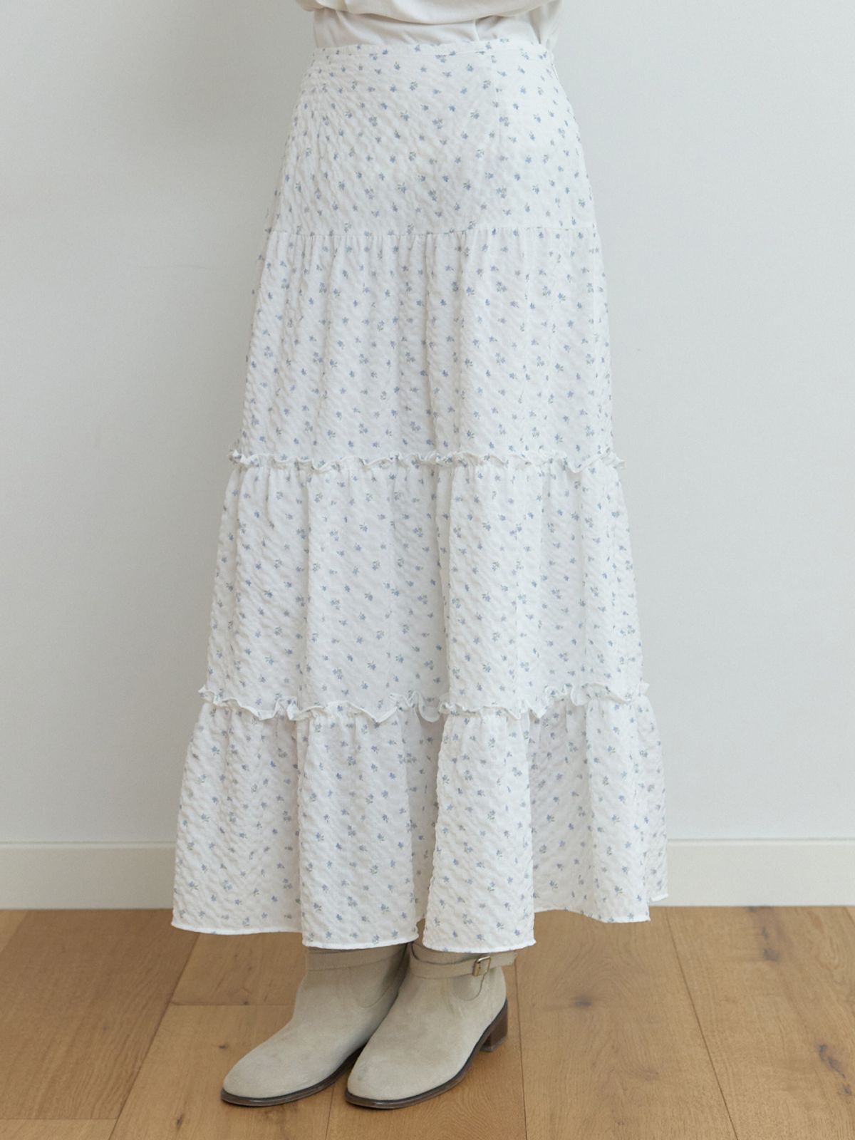 리엘(RE L) Blow balm skirt (blue flower)