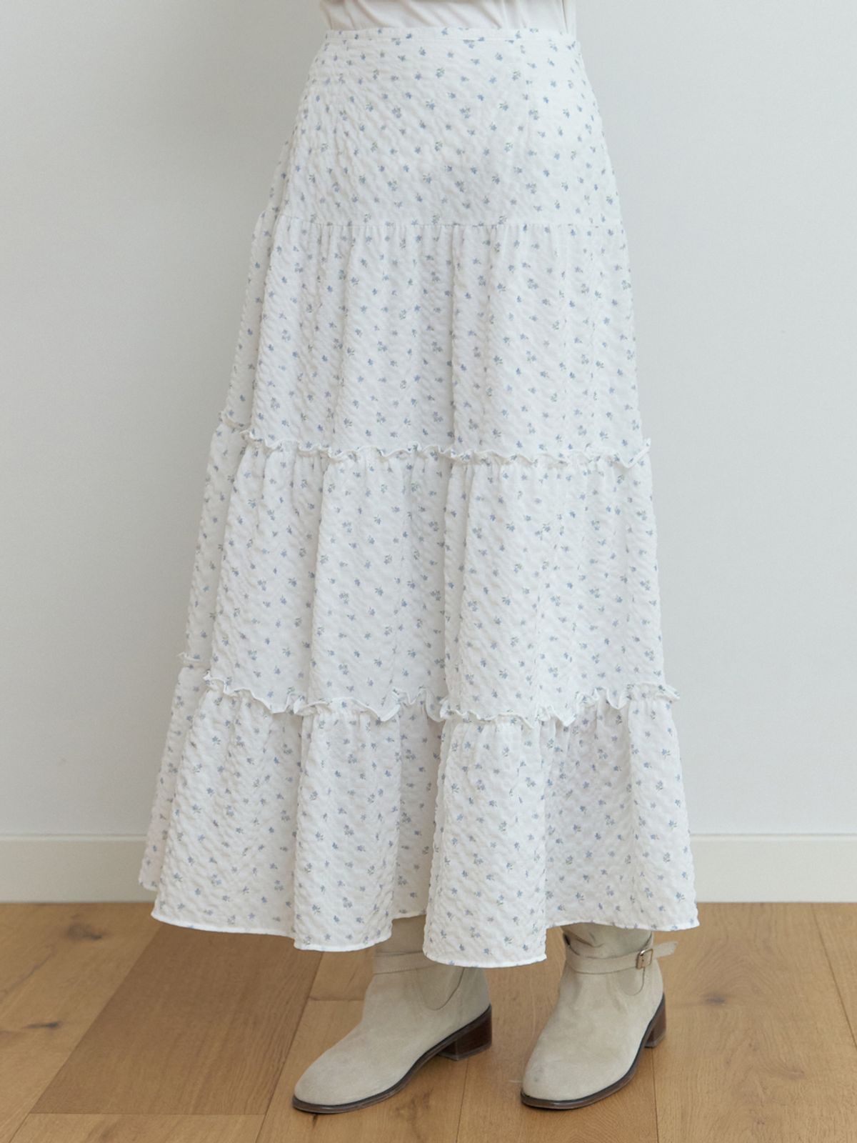 리엘(RE L) Blow balm skirt (blue flower)