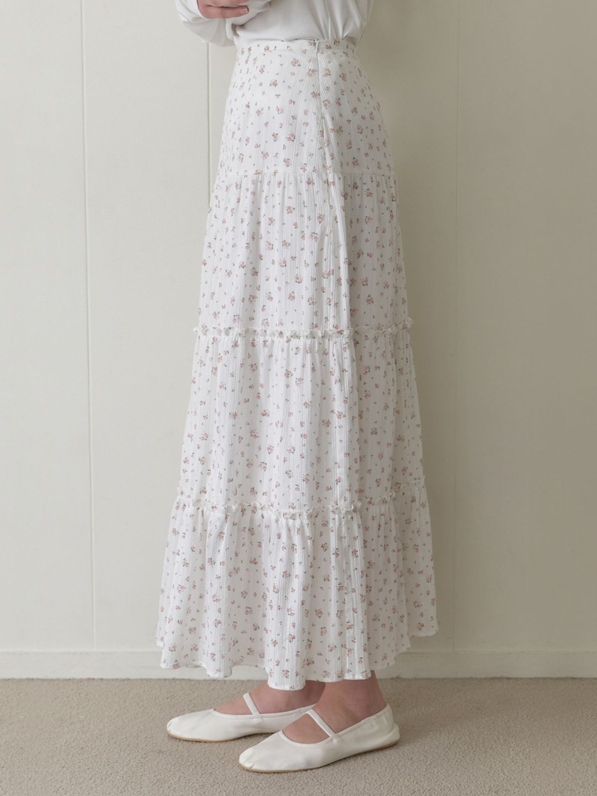 리엘(RE L) Blow balm skirt (pink flower)