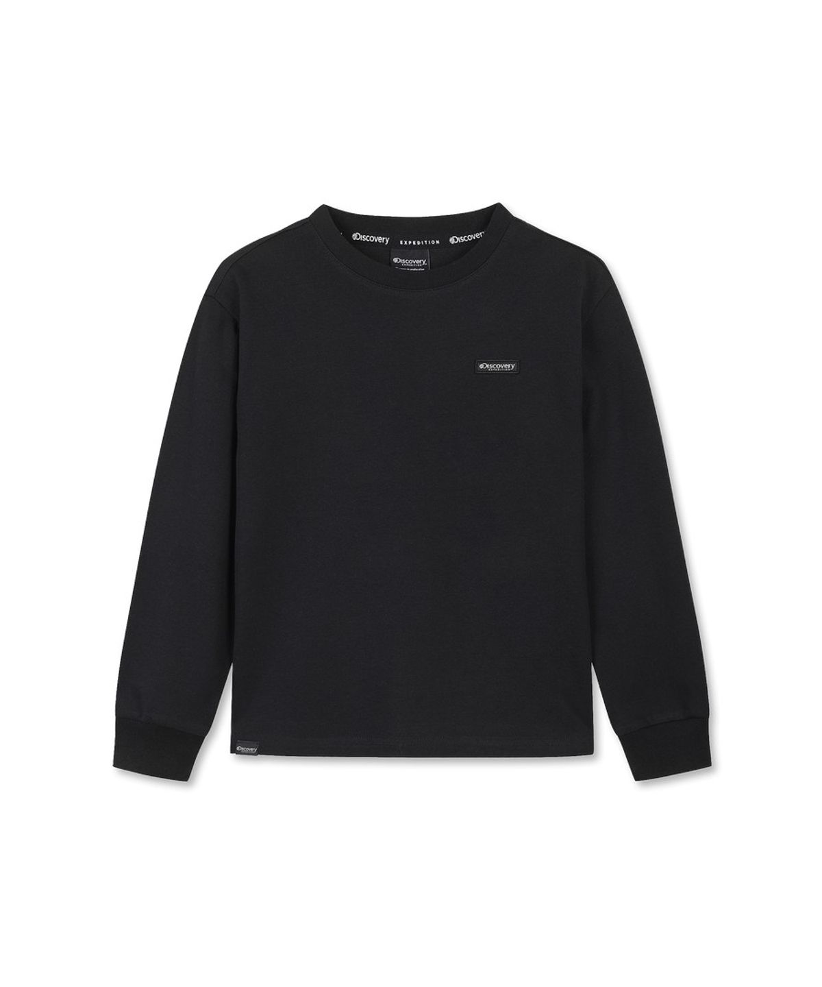 디스커버리 키즈(DISCOVERY KIDS) 키즈 스몰로고 긴팔티셔츠 (BLACK)