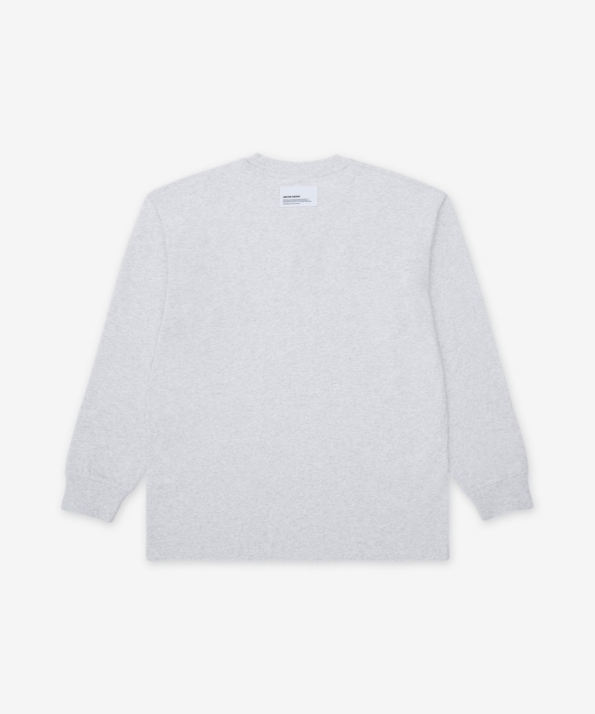 에이프(AAPE) 문페이스 하트 스몰 로고 긴팔 티셔츠 - 헤더 그레이 / AAPLTM1815XAQWH2