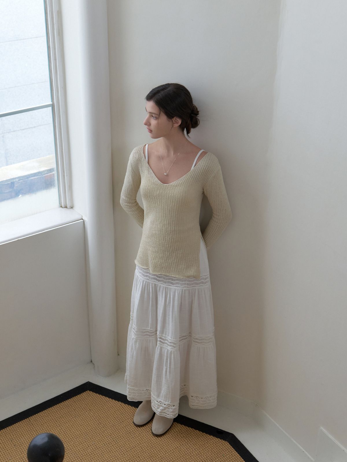 리엘(RE L) Slony v slit knit (beige)
