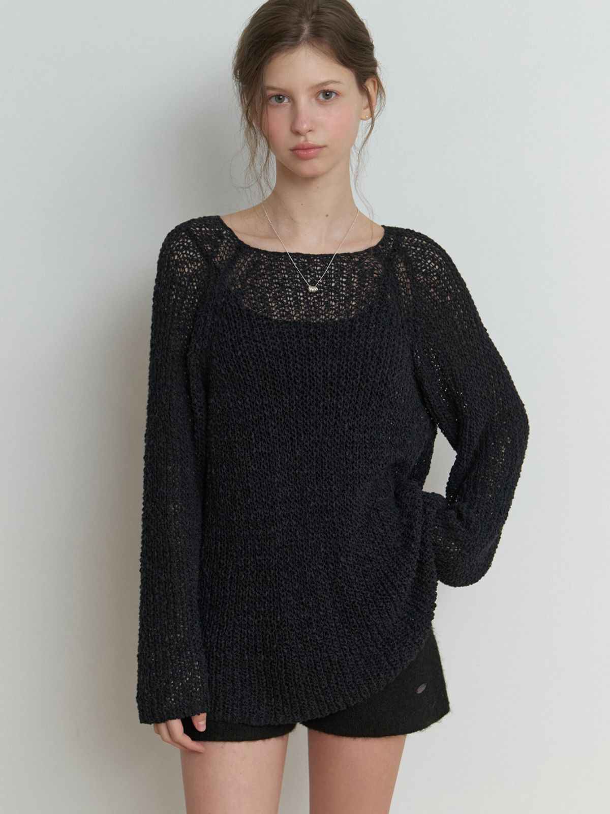 리엘(RE L) Mendls cotton knit (black)