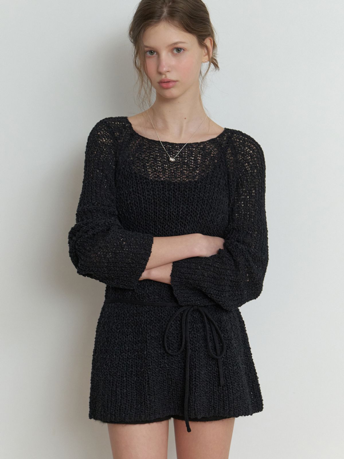 리엘(RE L) Mendls cotton knit (black)