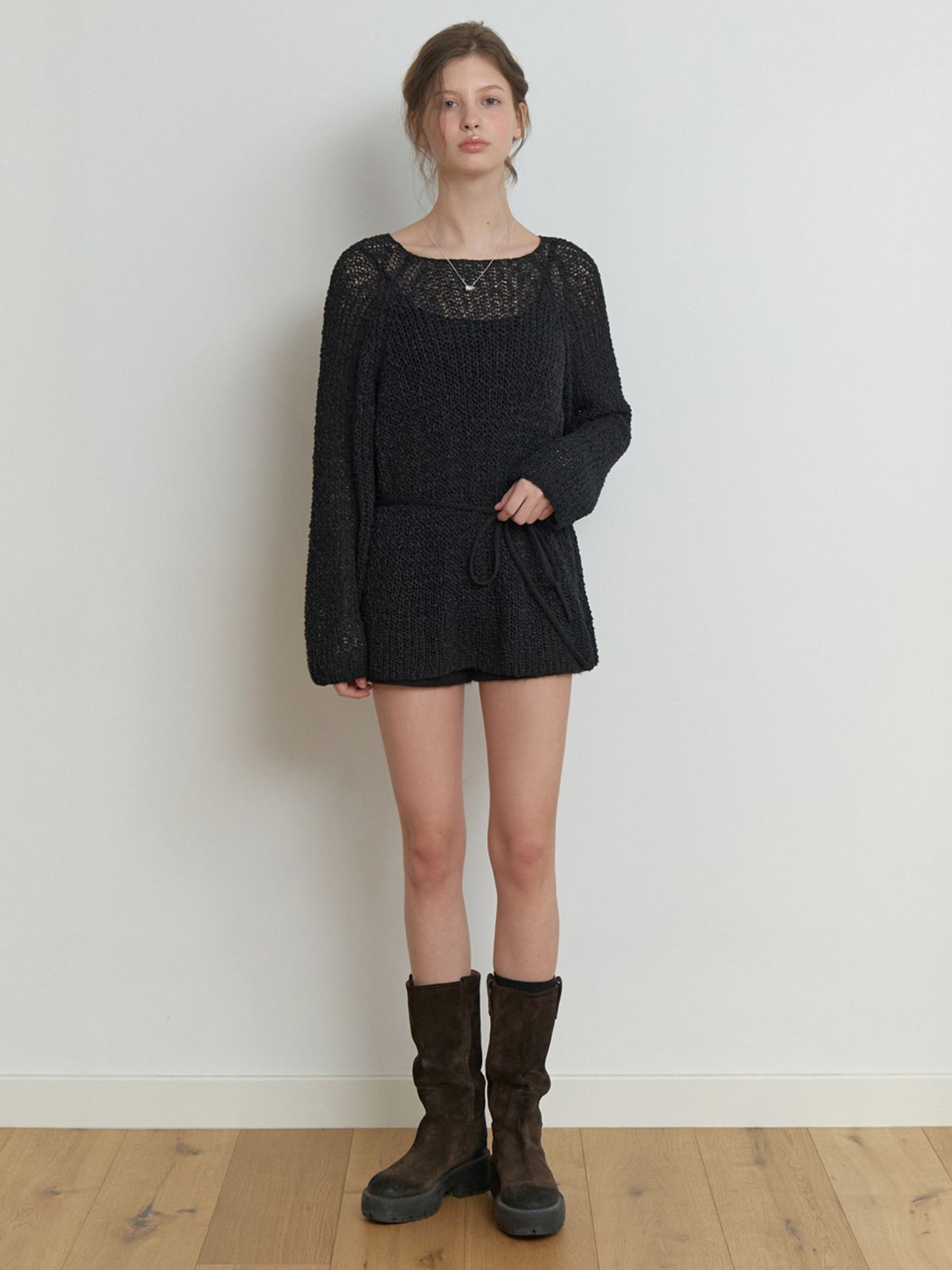 리엘(RE L) Mendls cotton knit (black)