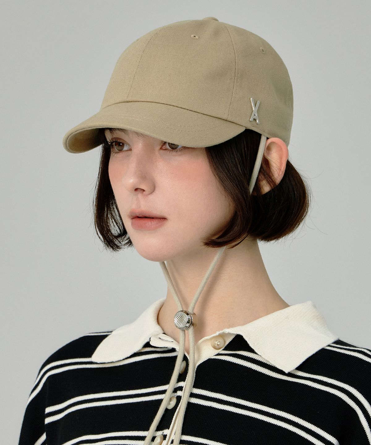바잘(VARZAR) VA 스터드 사파리 볼캡 베이지
