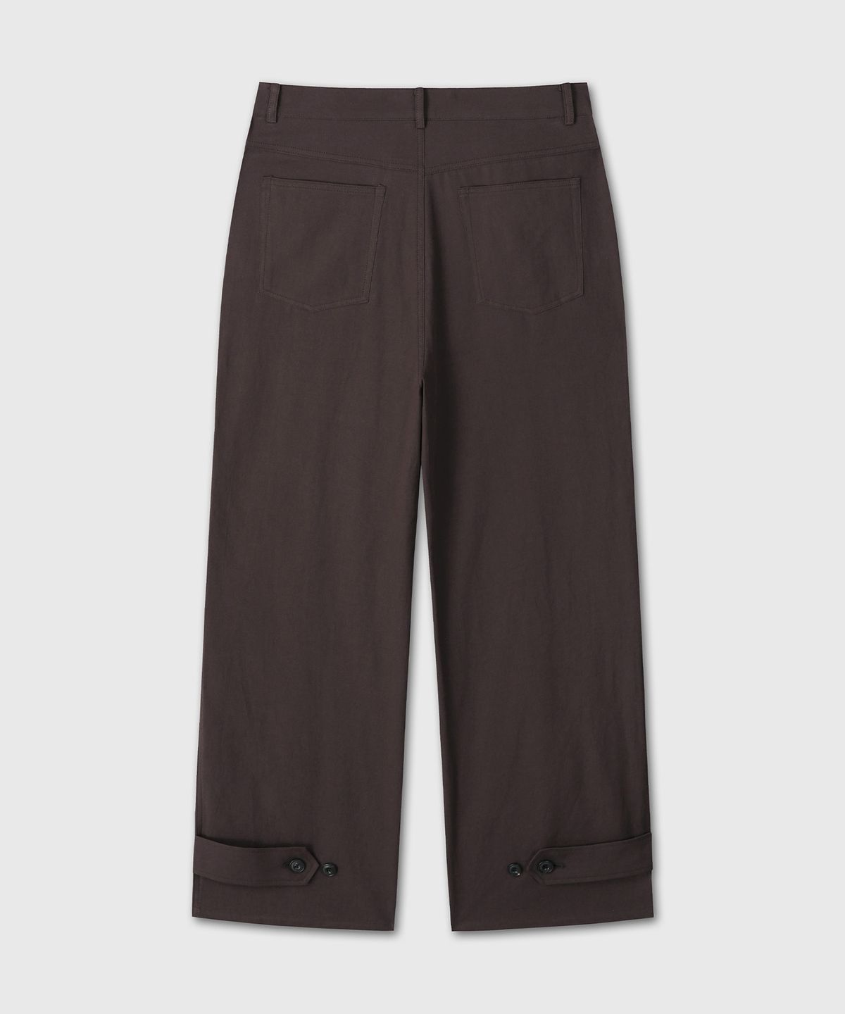 다이브인(DIVEIN) SEMI WIDE BUTTON HEM TROUSERS (BROWN)