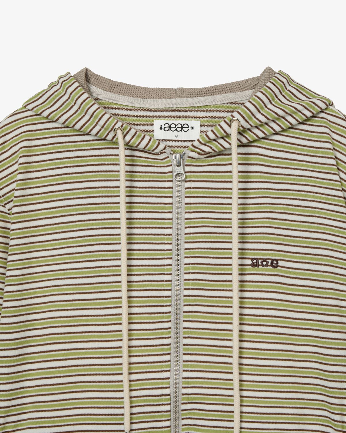 에이이에이이(AEAE) STRIPE HOODIE ZIP UP [GREEN]