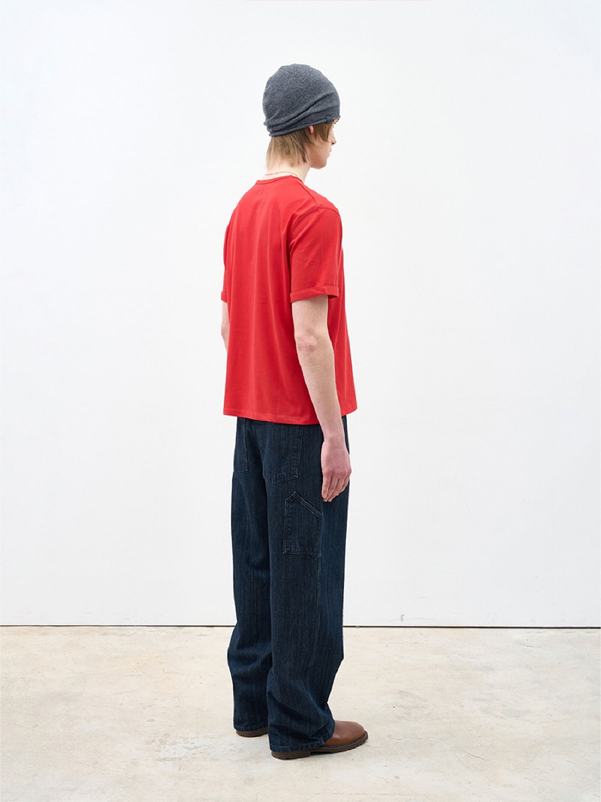 애프터프레이(AFTERPRAY) 리니어 워크 데님 진 인디고