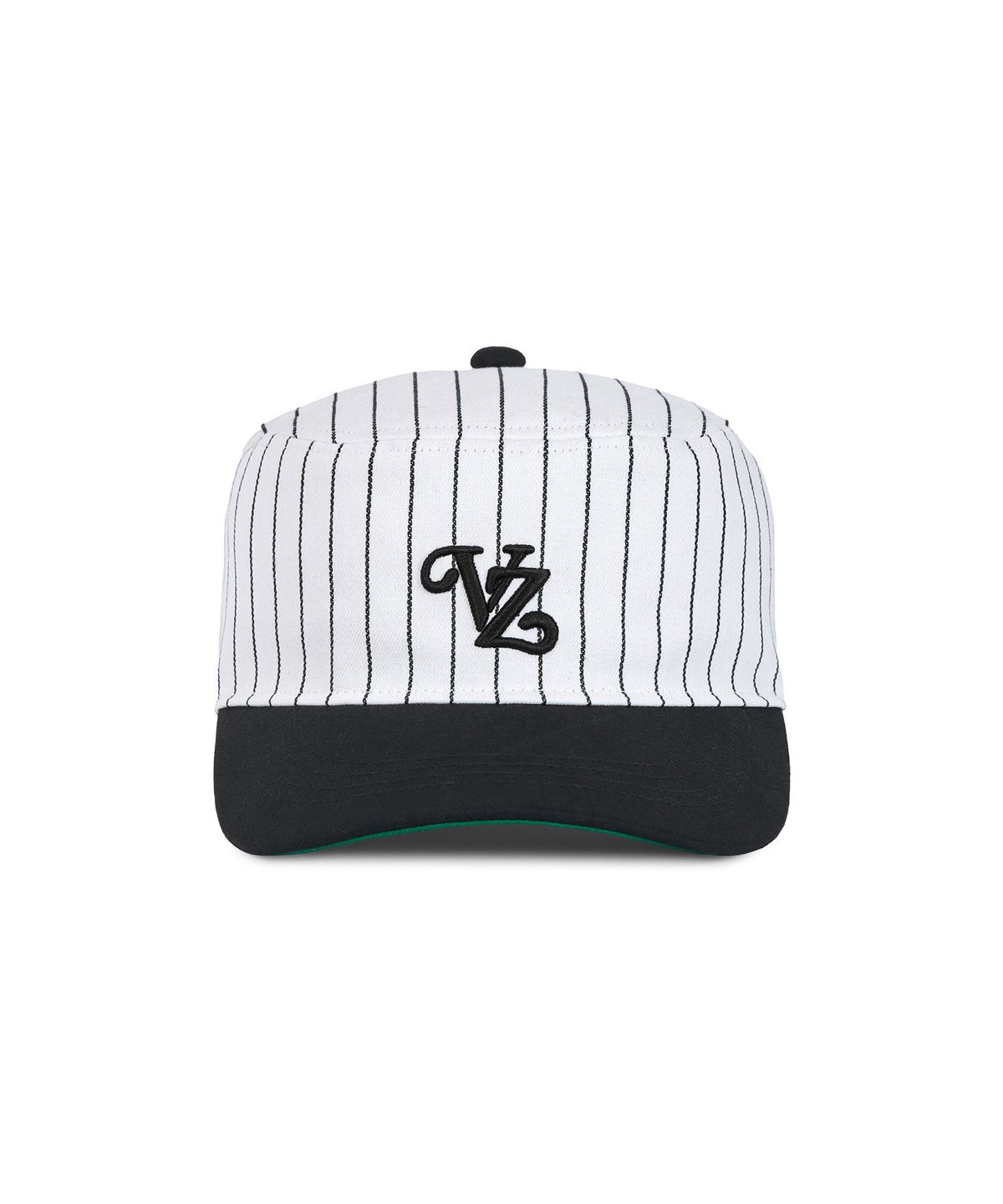 바잘(VARZAR) 리프 VZ 모노그램 스트라이프 필박스 캡 블랙