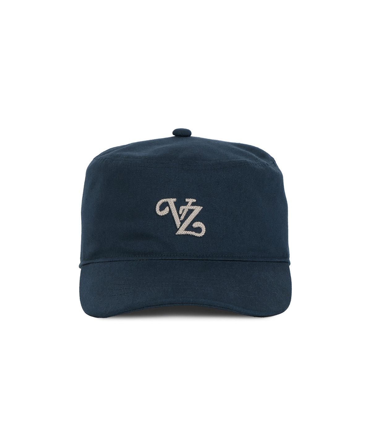 바잘(VARZAR) 리프 VZ 모노그램 트윌 필박스 캡 네이비