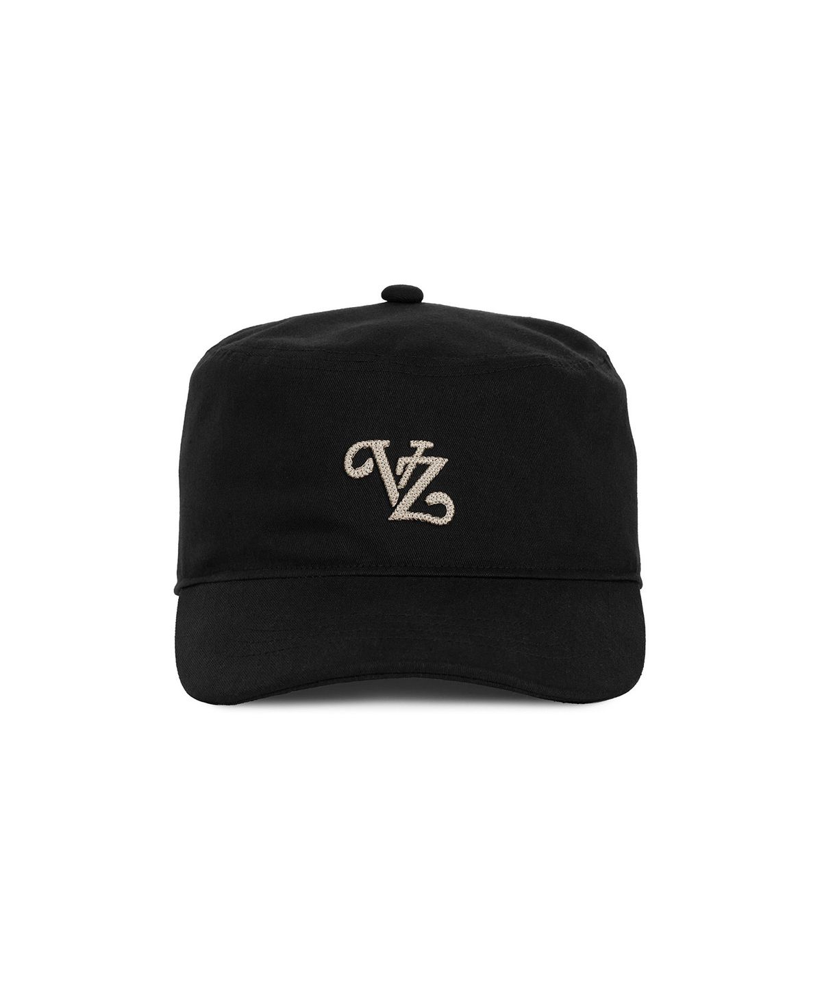 바잘(VARZAR) 리프 VZ 모노그램 트윌 필박스 캡 블랙