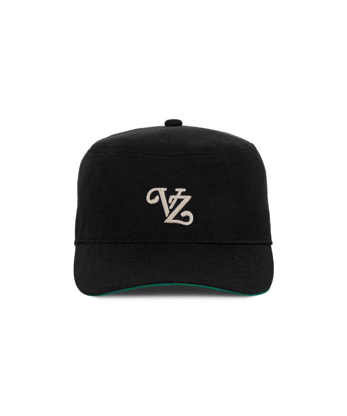 바잘(VARZAR) 리프 체인 VZ 모노그램 필박스 캡  블랙