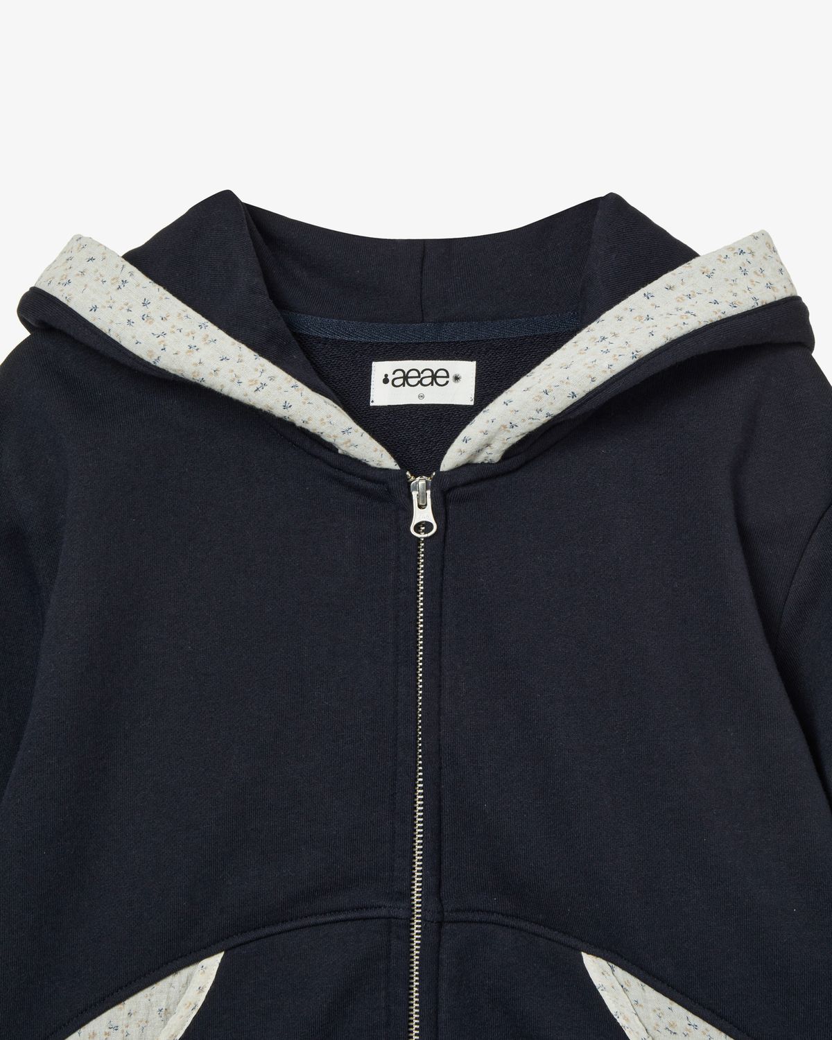 에이이에이이(AEAE) ROUND POCKET HOODIE ZIP UP [NAVY]