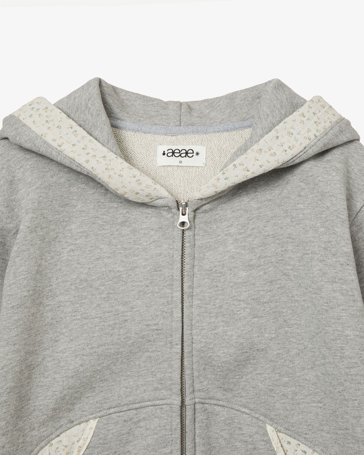 에이이에이이(AEAE) ROUND POCKET HOODIE ZIP UP [MELANGE GREY]