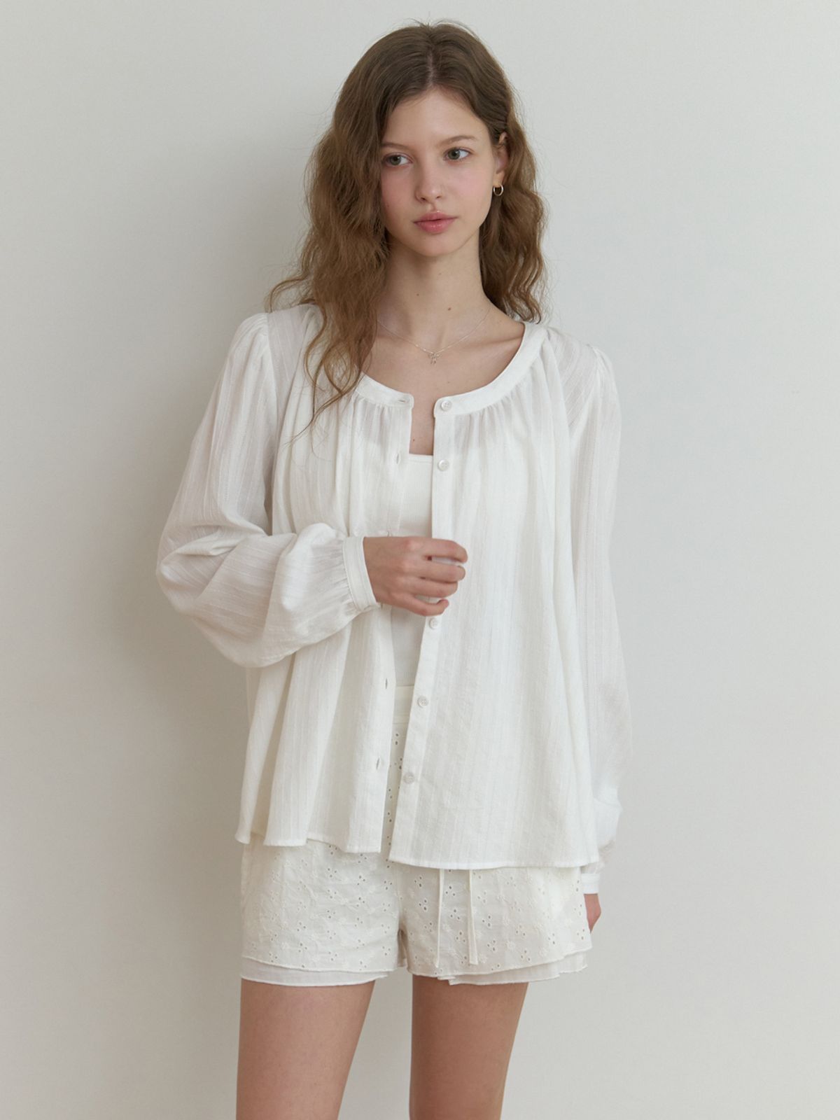 리엘(RE L) Robin cotton blouse (ivory)