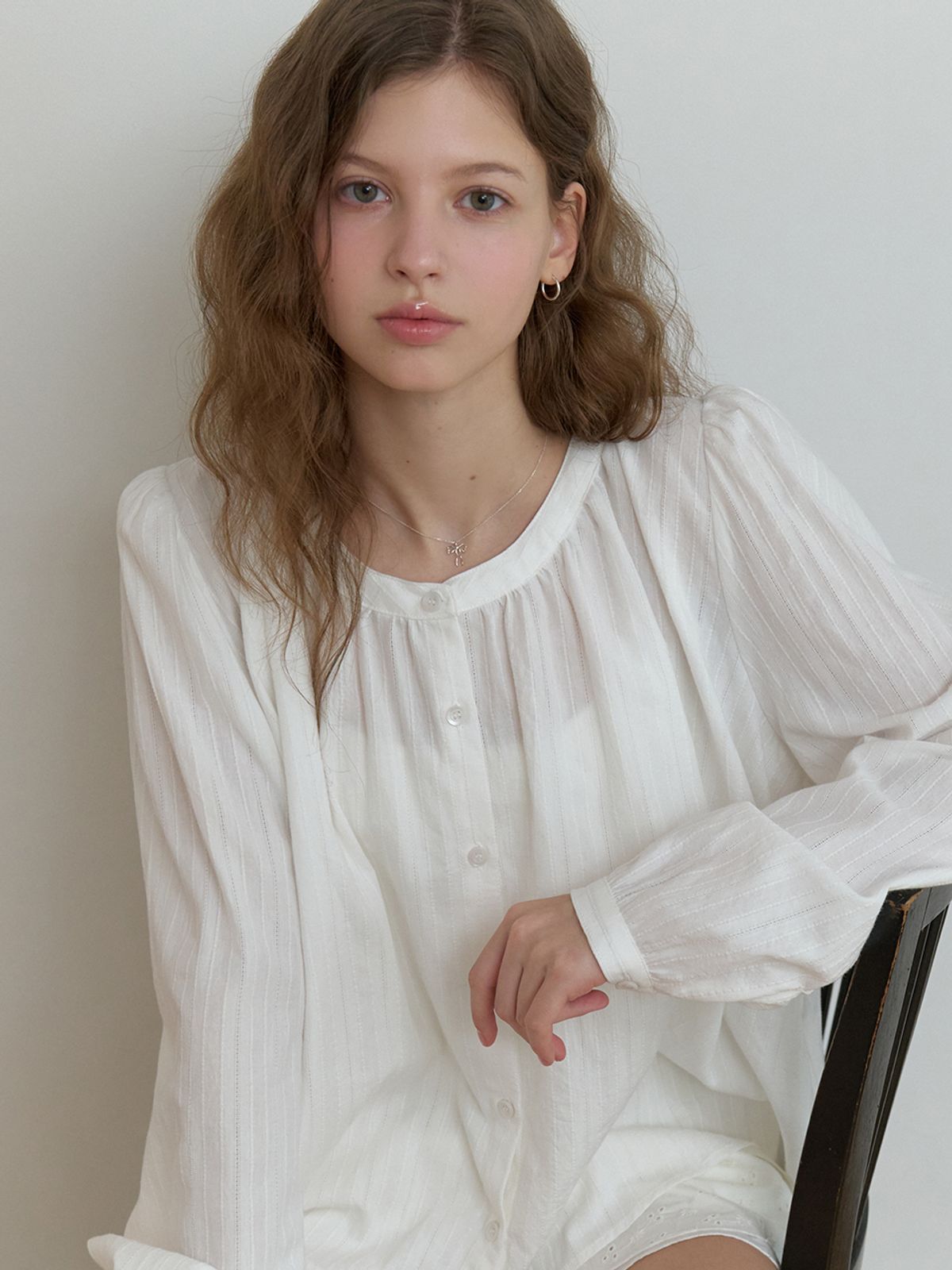 리엘(RE L) Robin cotton blouse (ivory)