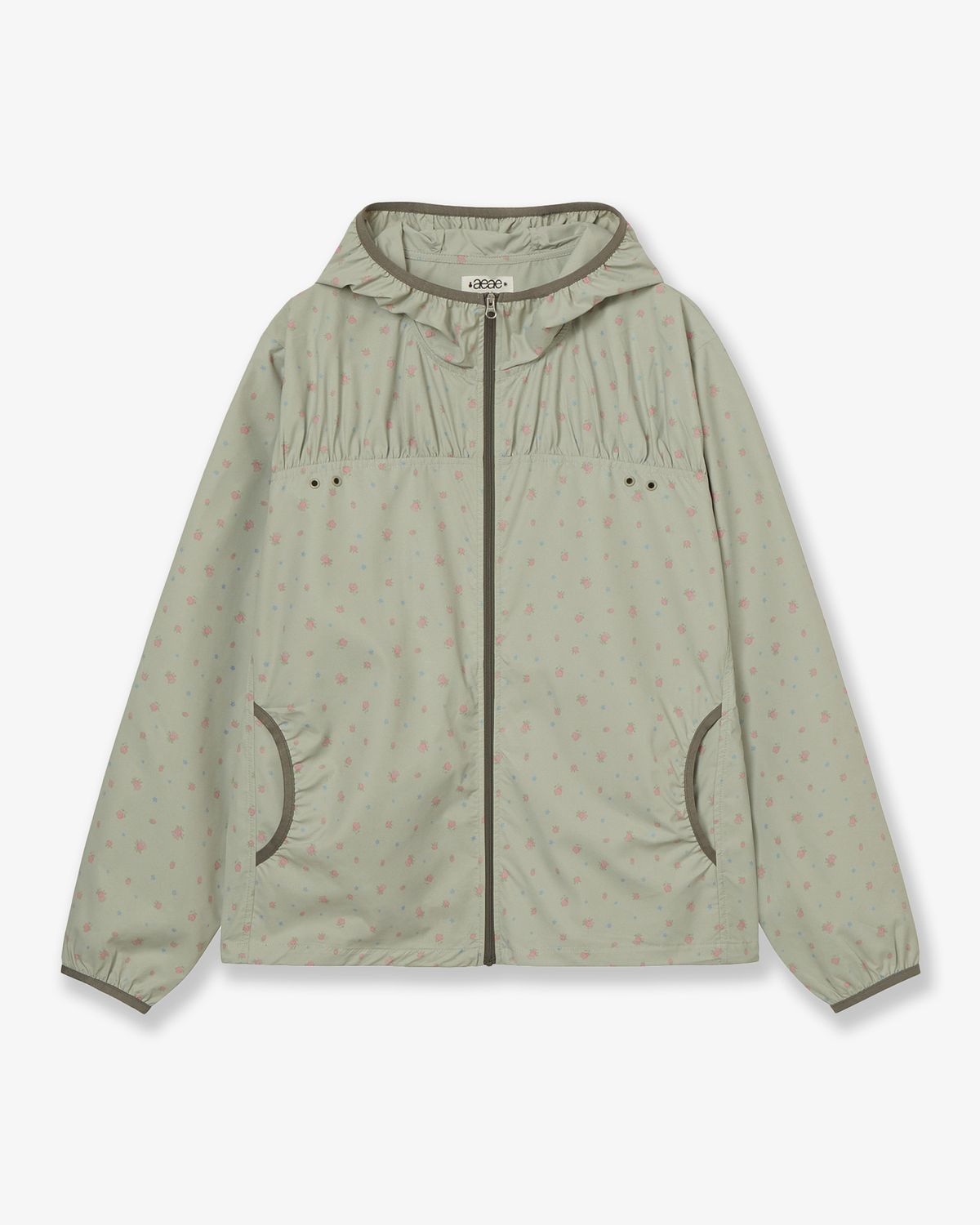 에이이에이이(AEAE) FLOWER WINDBREAKER JACKET [KHAKI]