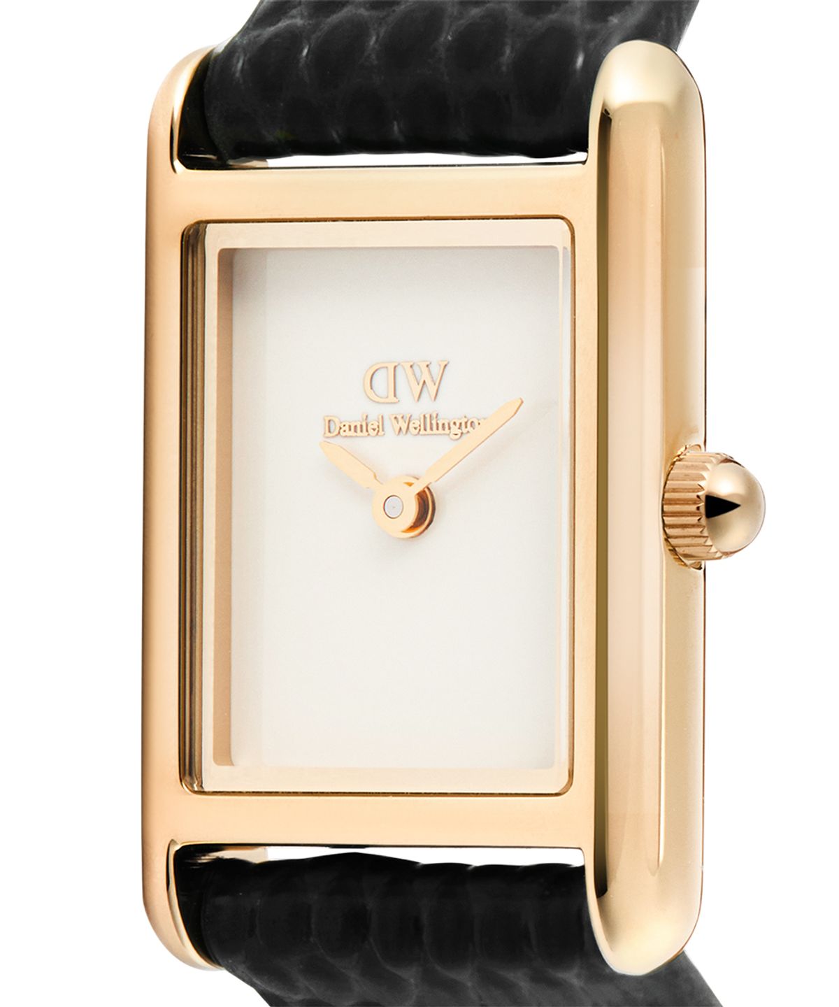다니엘 웰링턴(DANIEL WELLINGTON) BOUND MINI BLACK LIZARD 로즈골드 블랙 레더 여성시계