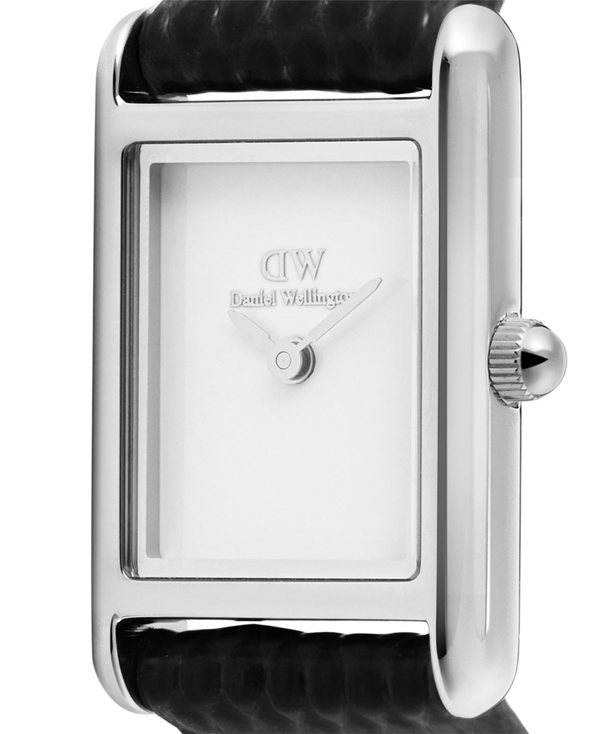 다니엘 웰링턴(DANIEL WELLINGTON) BOUND MINI BLACK LIZARD 실버 블랙 천연가죽 손목시계