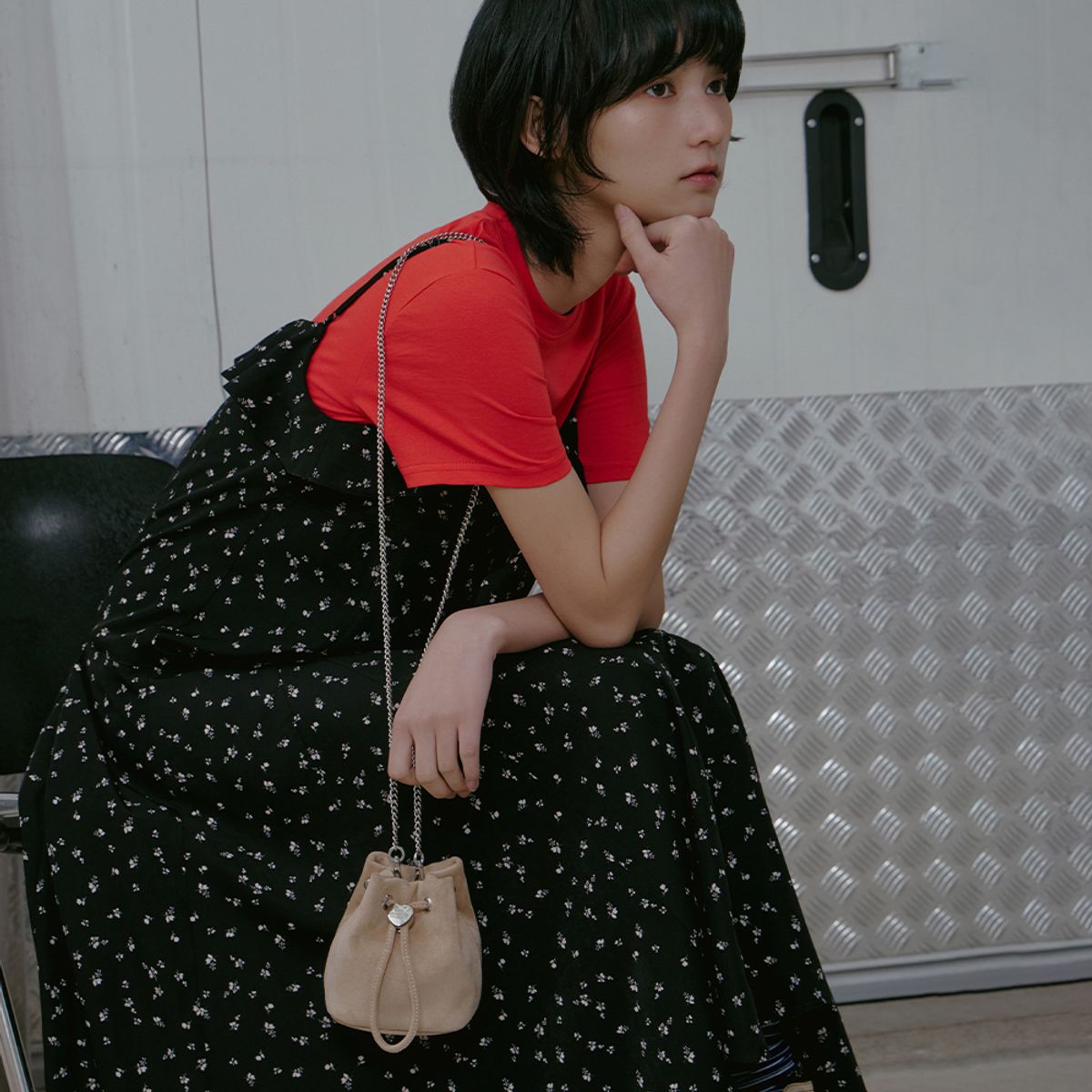 랩(LAP) HEART POP SUEDE MINI BAG AS7AB241