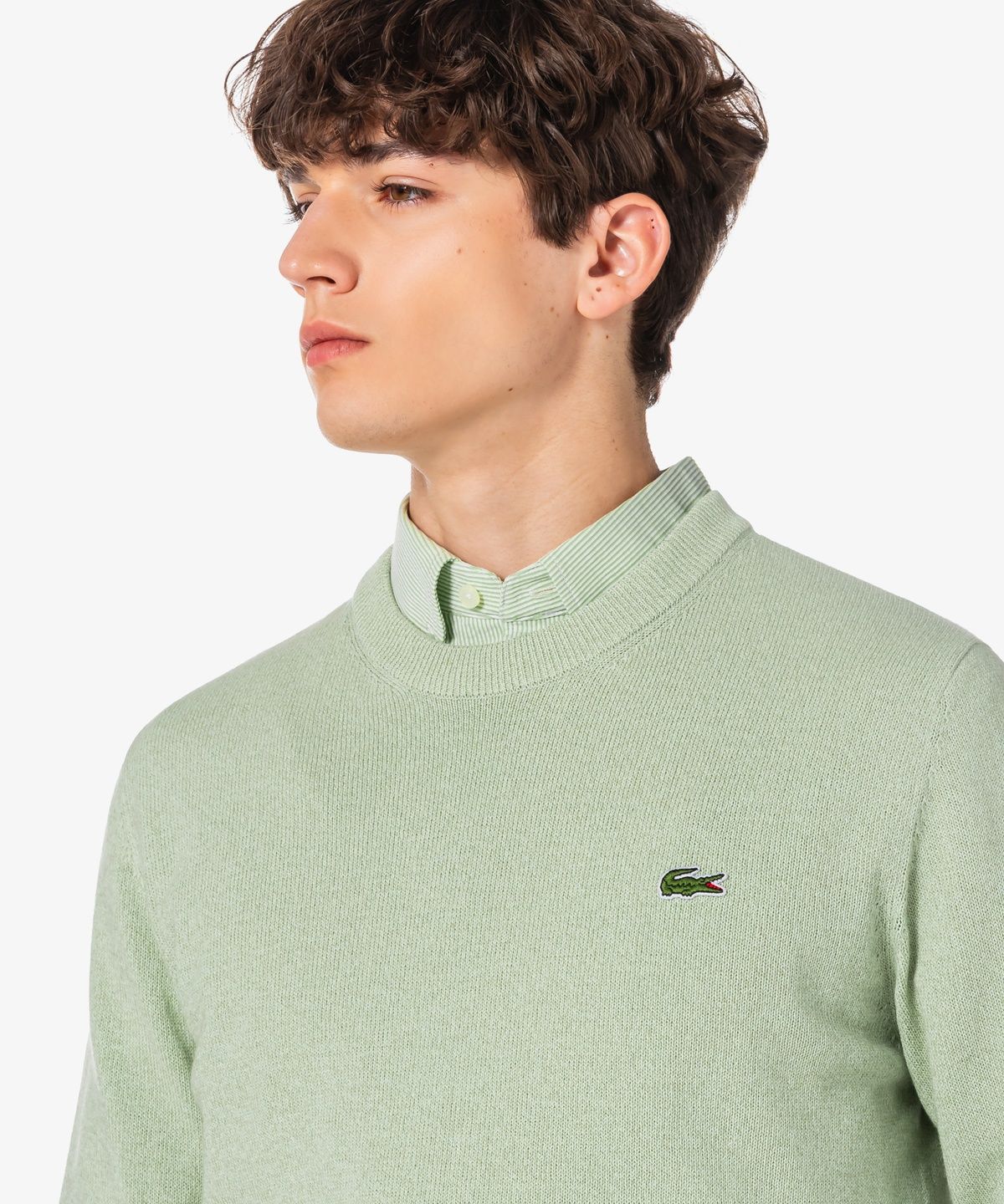 라코스테(LACOSTE) 남성 페이퍼 긴팔 크루넥 풀오버 AH598E-56G 02M