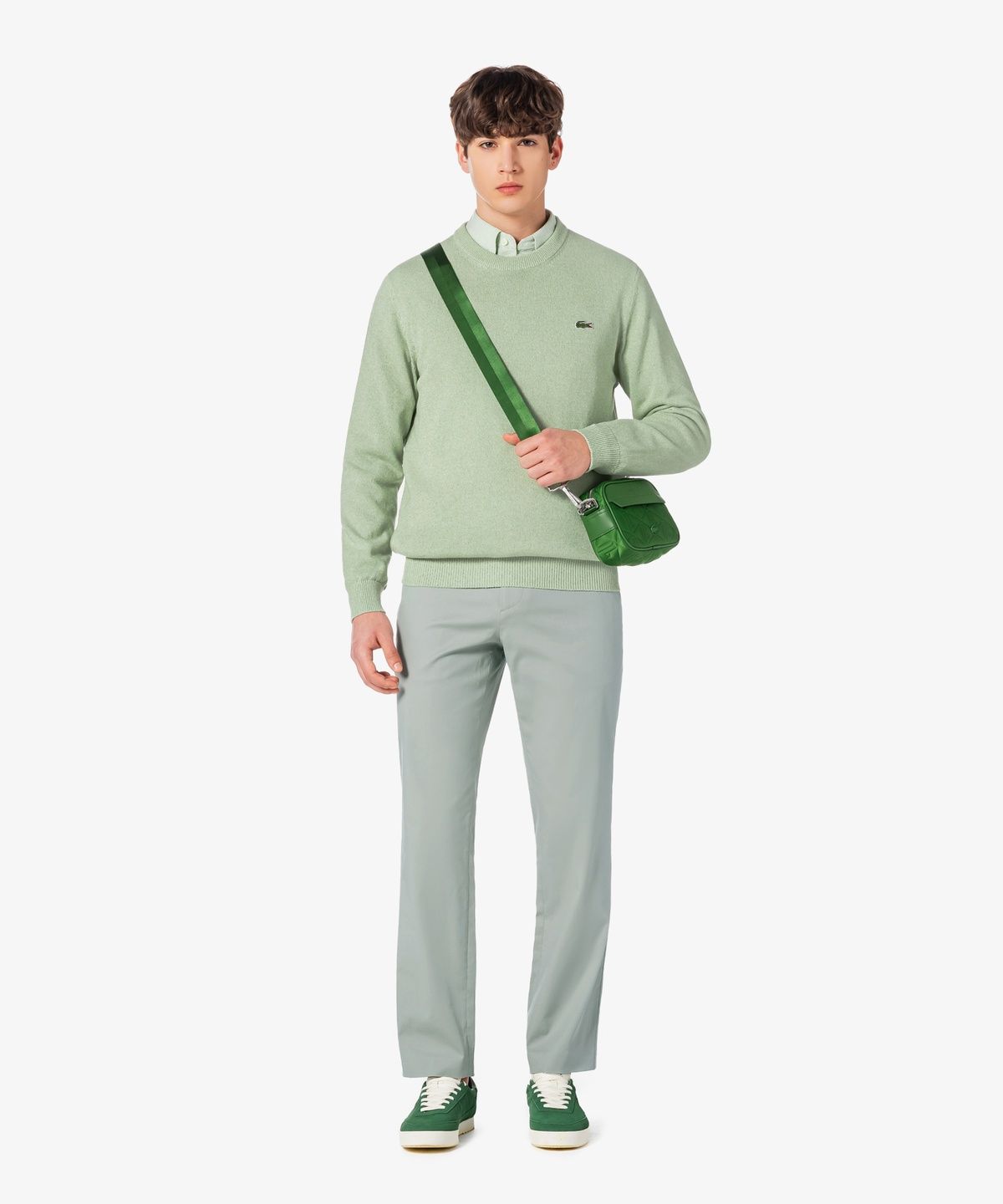 라코스테(LACOSTE) 남성 페이퍼 긴팔 크루넥 풀오버 AH598E-56G 02M