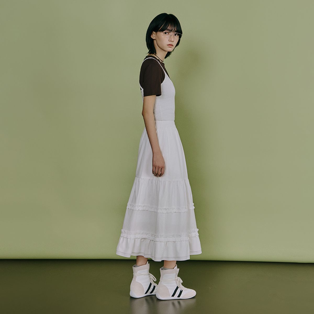 랩(LAP) 밴딩 캉캉 롱 스커트 AS1WS263
