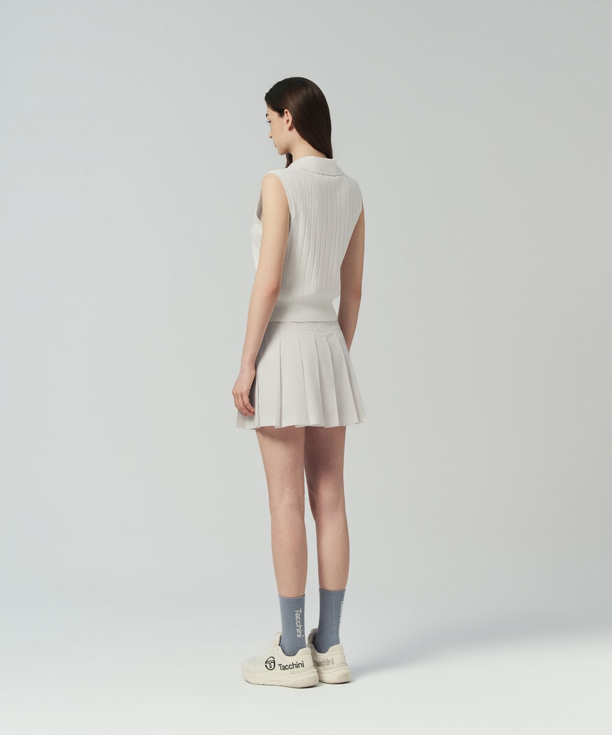 세르지오 타키니(SERGIO TACCHINI) W 슬리브리스 폴로 스웨터 베스트 (White)