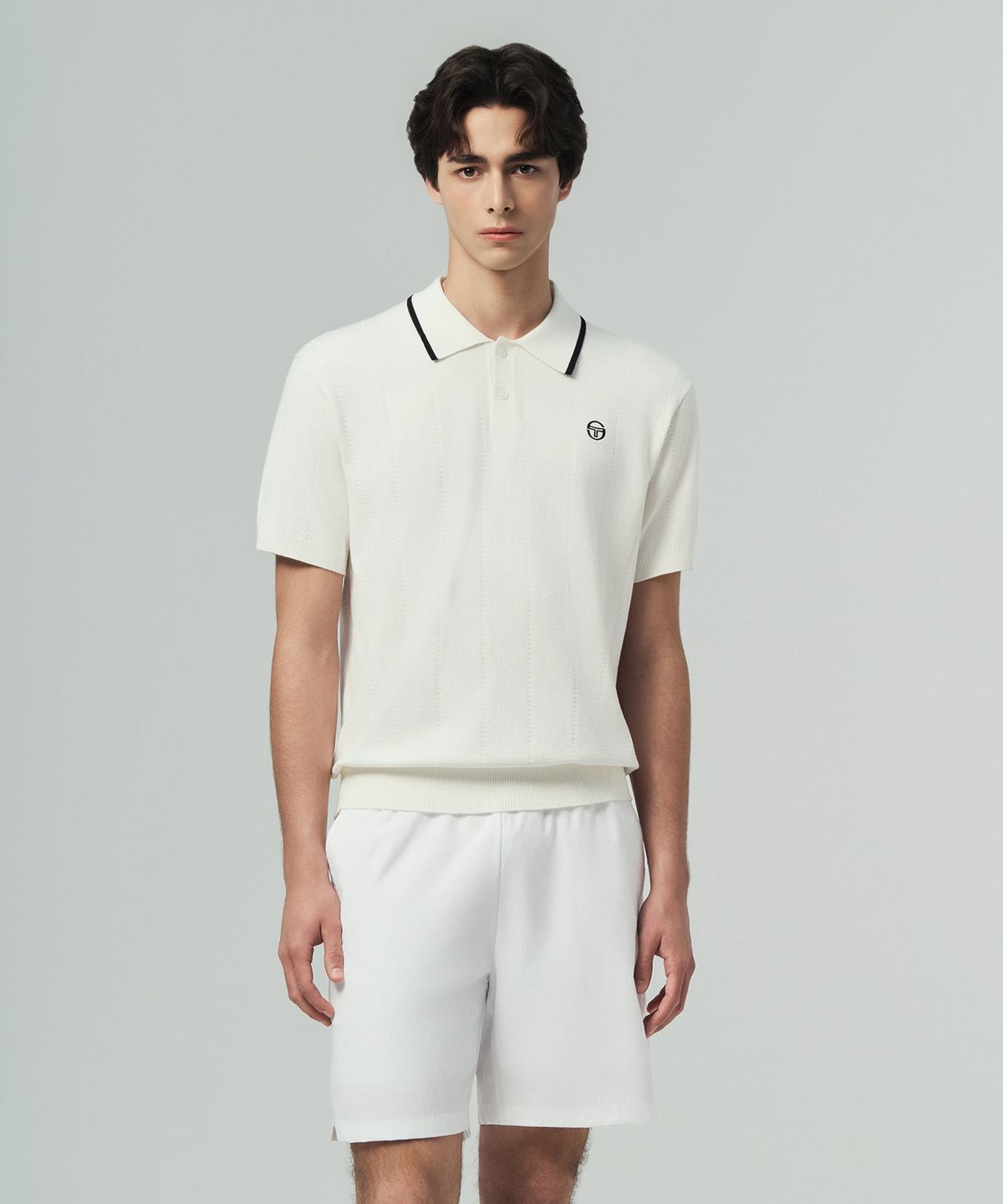 세르지오 타키니(SERGIO TACCHINI) M 스몰 케이블 반팔 폴로 (White)