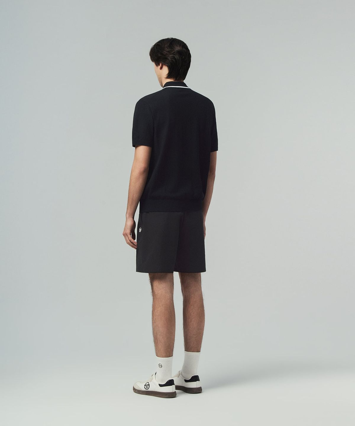 세르지오 타키니(SERGIO TACCHINI) M 스몰 케이블 반팔 폴로 (Black)