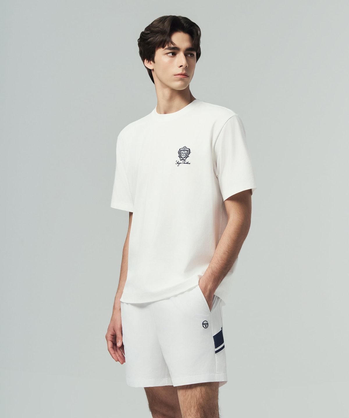 세르지오 타키니(SERGIO TACCHINI) U 클래식 스몰 그래픽 반팔 티셔츠 (White)