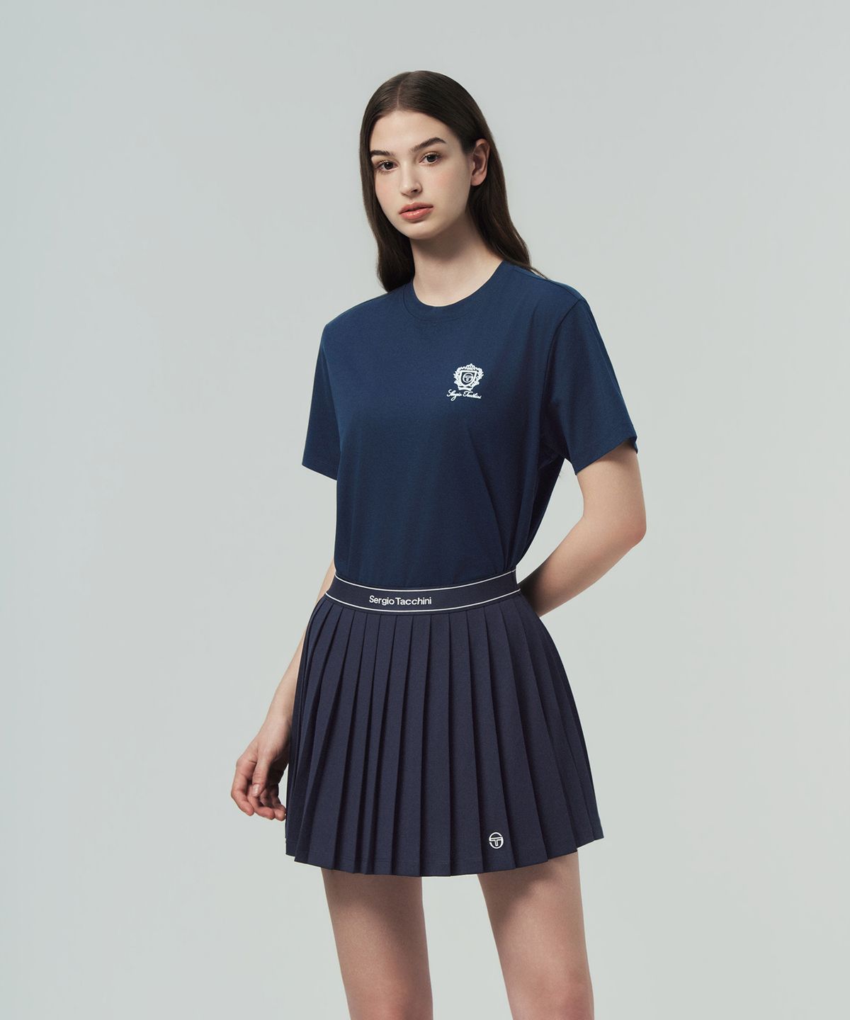 세르지오 타키니(SERGIO TACCHINI) U 클래식 스몰 그래픽 반팔 티셔츠 (Navy)