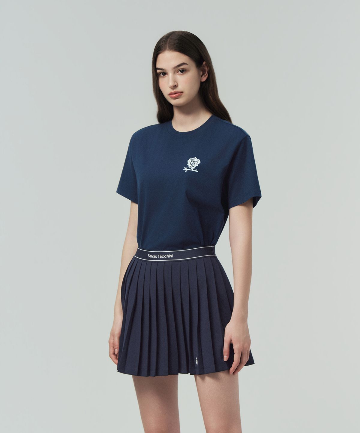 세르지오 타키니(SERGIO TACCHINI) U 클래식 스몰 그래픽 반팔 티셔츠 (Navy)