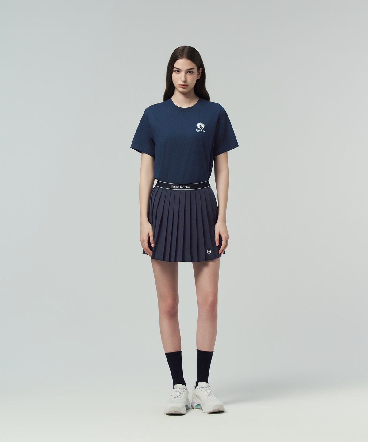 세르지오 타키니(SERGIO TACCHINI) U 클래식 스몰 그래픽 반팔 티셔츠 (Navy)