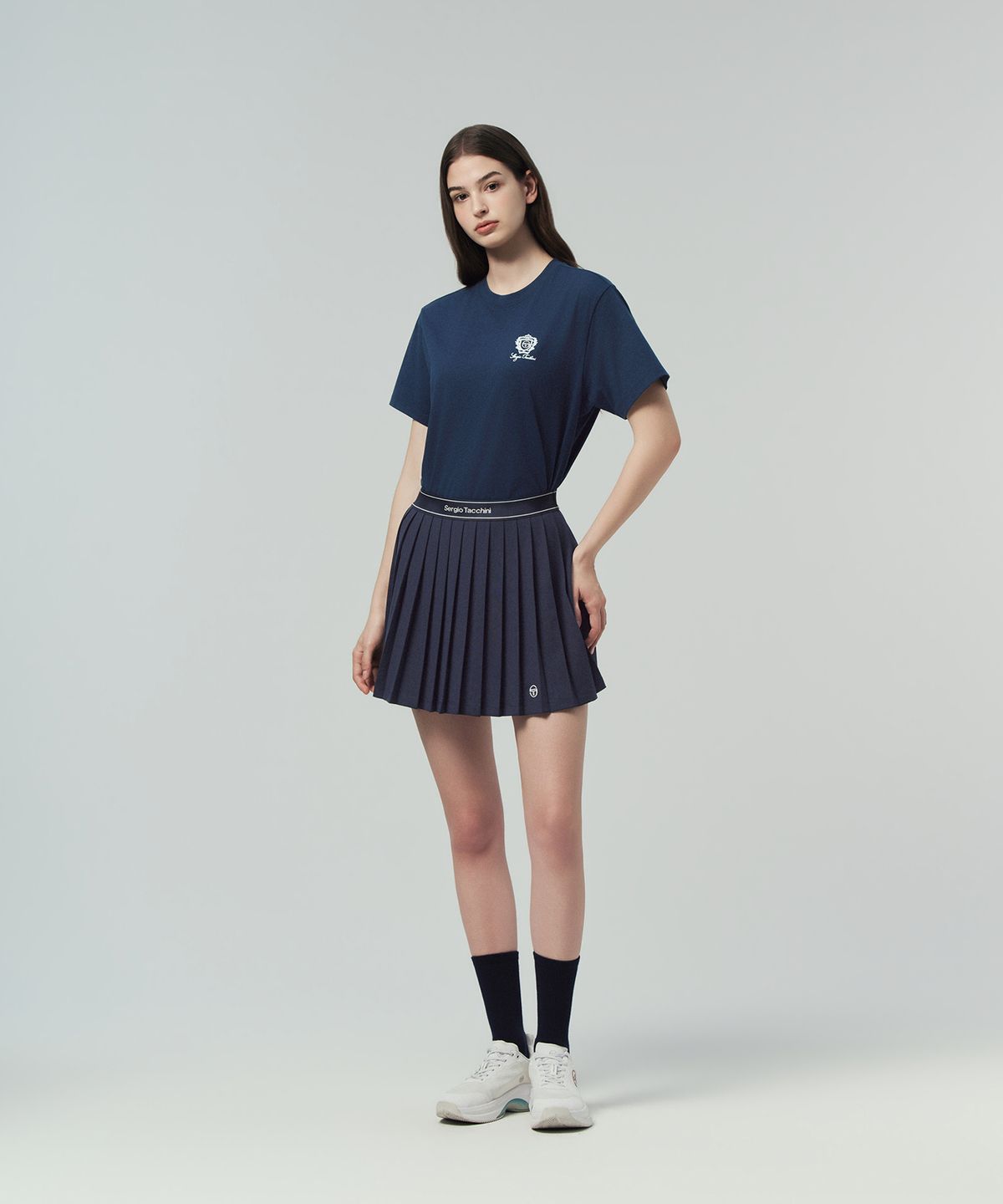 세르지오 타키니(SERGIO TACCHINI) U 클래식 스몰 그래픽 반팔 티셔츠 (Navy)