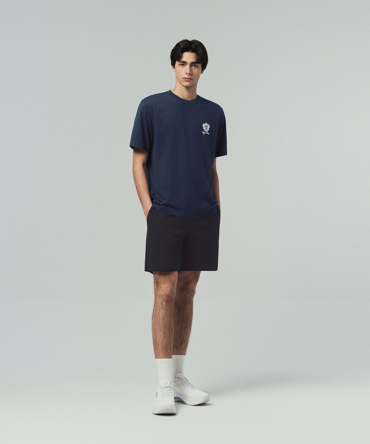 세르지오 타키니(SERGIO TACCHINI) U 클래식 스몰 그래픽 반팔 티셔츠 (Navy)