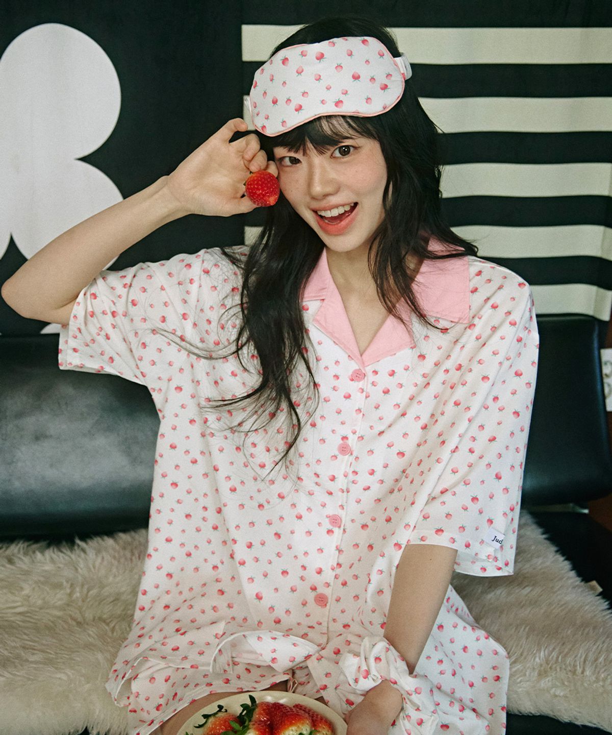 주디앤(JUDYN) [2PACK] 베리핑크 클린핏 반팔 커플 파자마세트