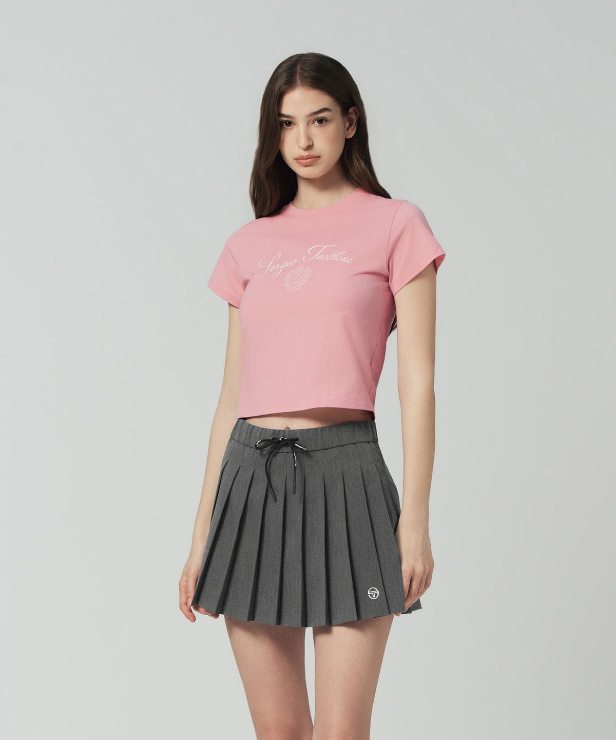 세르지오 타키니(SERGIO TACCHINI) W 클래식 그래픽 미니 티셔츠 (Pink)