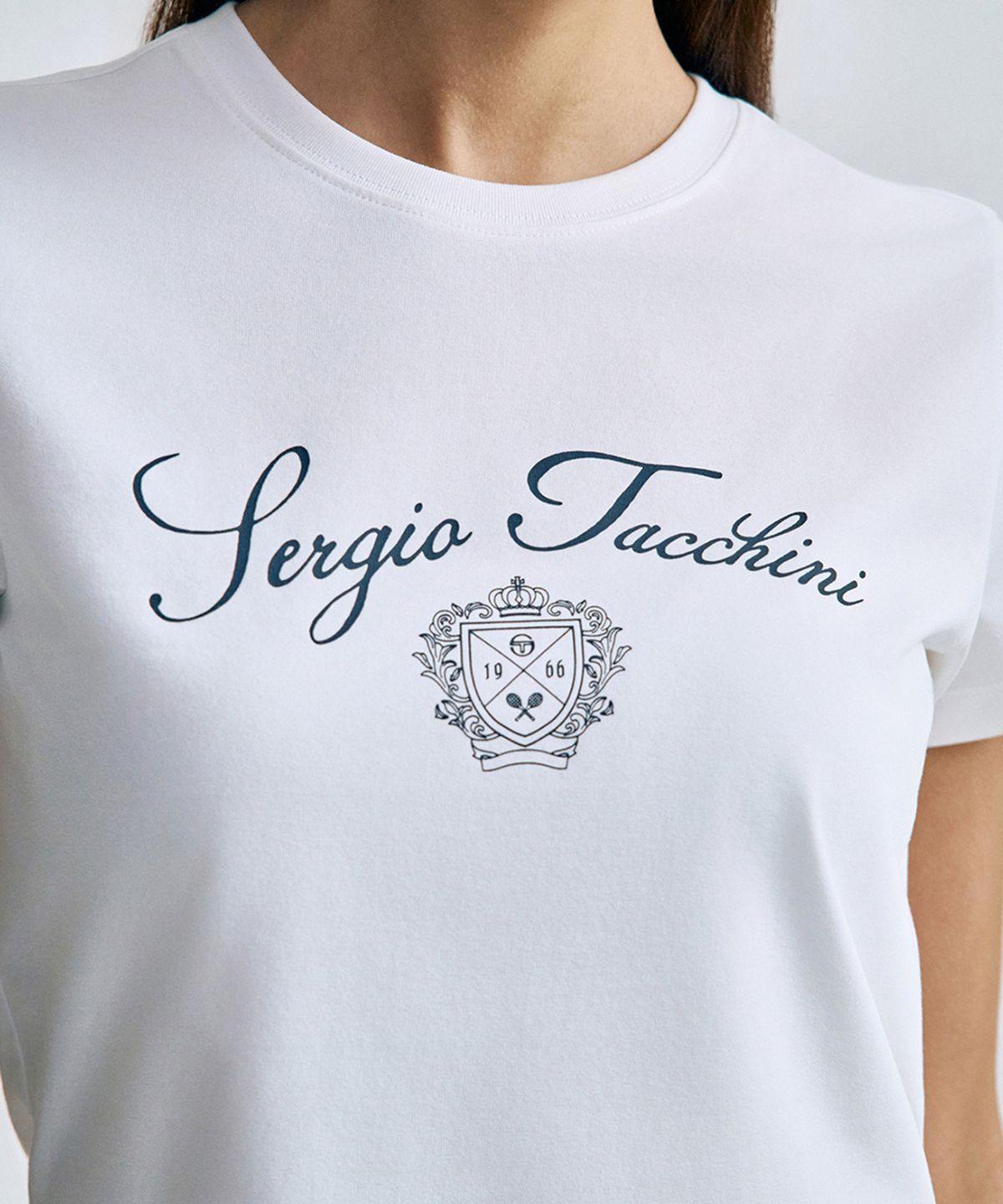 세르지오 타키니(SERGIO TACCHINI) W 클래식 그래픽 미니 티셔츠 (White)