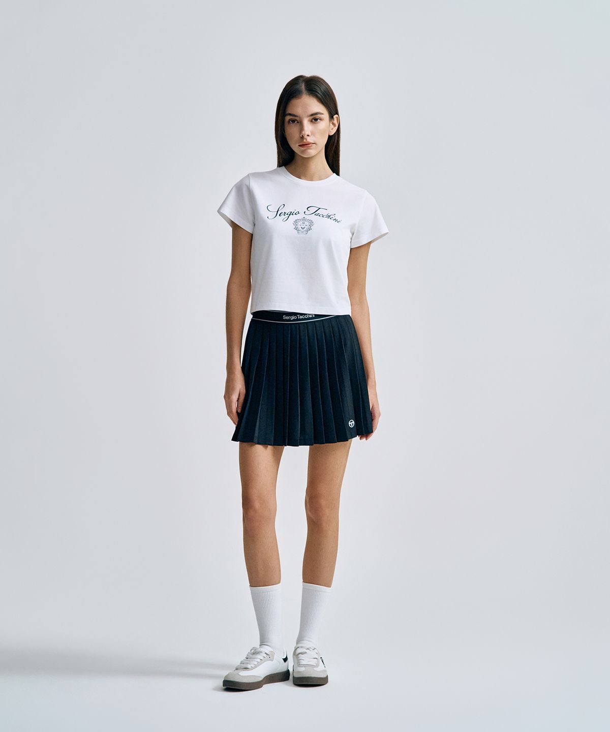 세르지오 타키니(SERGIO TACCHINI) W 클래식 그래픽 미니 티셔츠 (White)