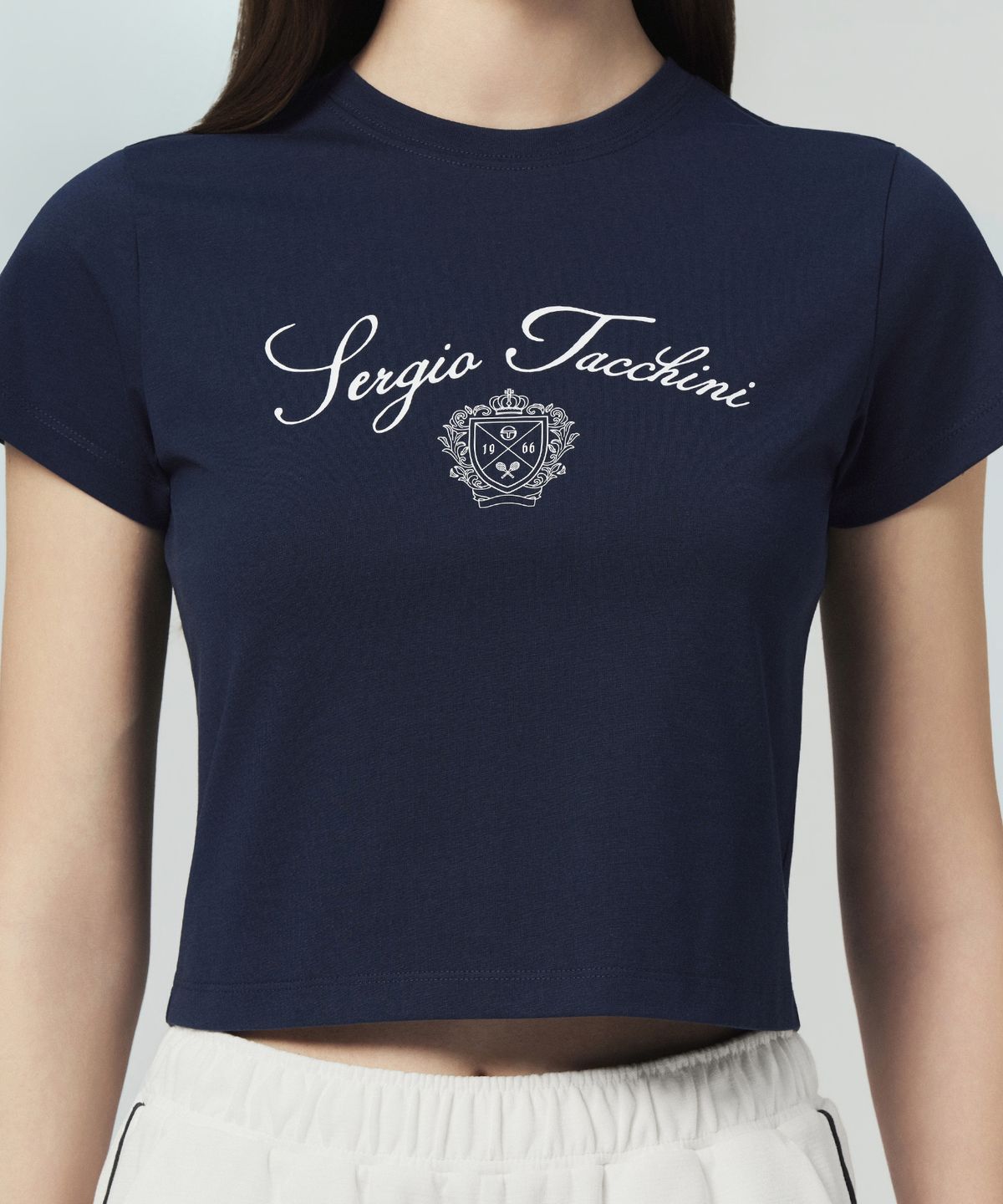 세르지오 타키니(SERGIO TACCHINI) W 클래식 그래픽 미니 티셔츠 (Navy)